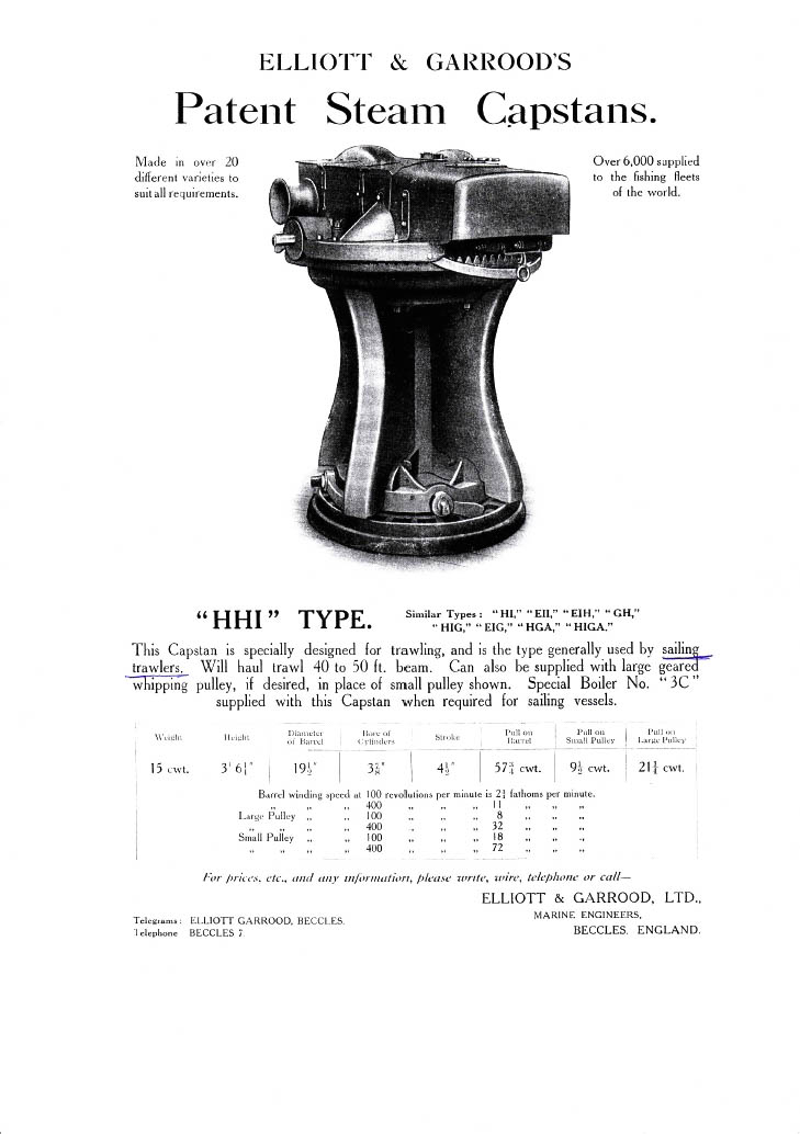 3/6 - ELLIOT & GAROOD´S Steam Capstan.